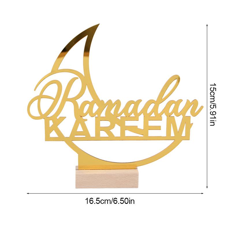 Ramadan Mubarak Acryl Ornament 2025 Eid Mubarak Ramadan Kareem Dekoration für Zuhause Islamische Muslimische Partydeko Eid Al Adha Geschenk