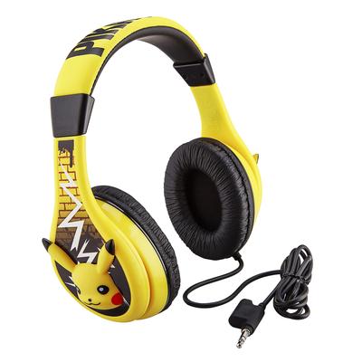 Pokemon Pikachu Kids Headphones Adjustable Headband Stereo Sound Jack Wired Headphones for Kids Volume Control Kids Headphones Over Ear Headphones for
