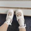 Fashion Crestar Fuzzy House Slippers For Women Indoor Keep Warm Non-slip Short Plush Cotton Shoes Winter Couple Bedroom Furry Slippers
