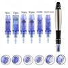 Electric Blue Bayonet Micro-Needling Device - MTS Nano Microcrystal with 12/36 Pins for Mesotherapy