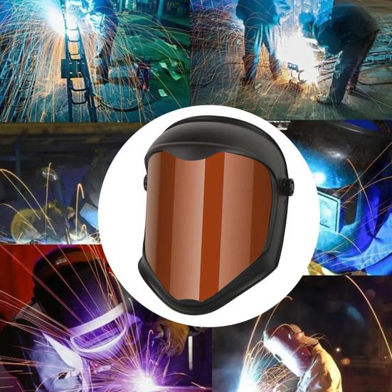 Welding Mask Anti-Fog Protective Full Shield Splash Resistant Adjustable Safety Face Shield with High-Temperature PC Frame Welding Helmet for Work