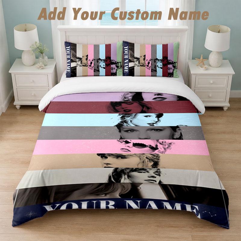 Bedding Set 1 Duvet Cover 2 Pillowcases Taylor Swift Print Soft Bed Linen Bedroom Decor