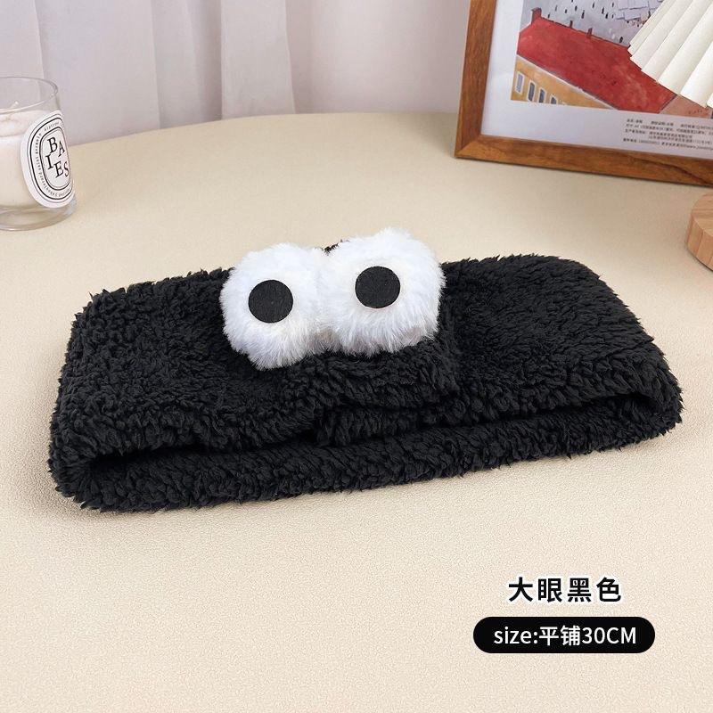 Cute Big Eyes Headband Female Face Wash Mask Headband Autumn And Winter Plush Hair Band Soft Waxy Confinement Headband Headband Headdress