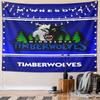 Minnesota Timberwolves Logo Design Pattern Wall Hanging Tapestry Decorative Tapestry Home Decor for Bedroom and Living Room