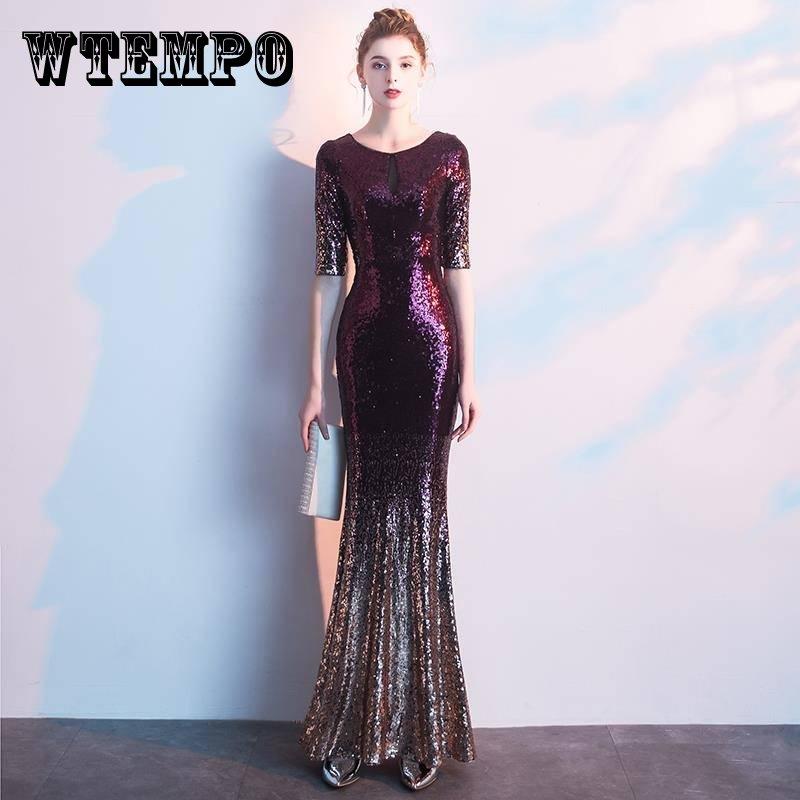 

Ежегодное вечернее платье, юбка, женское элитное атмосферное роскошное благородное банкетное платье с длинным рыбьим хвостом