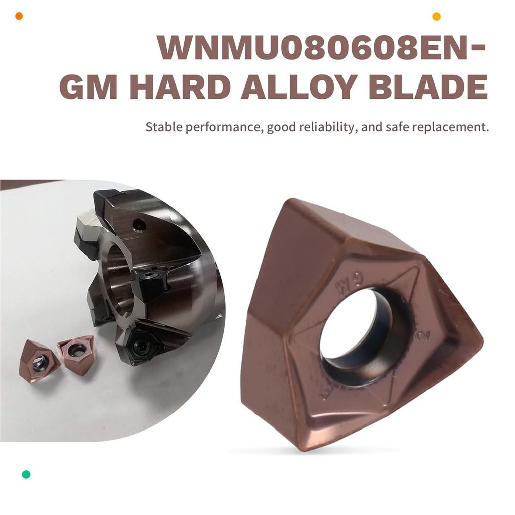 10 Stück WNMU080608EN Hartmetall-Wendeschneidplatten Doppelseitig Sechseckig Schnellvorschub WNMU 080608 Fräser Wendeschneidplatten Schruppwerkzeuge