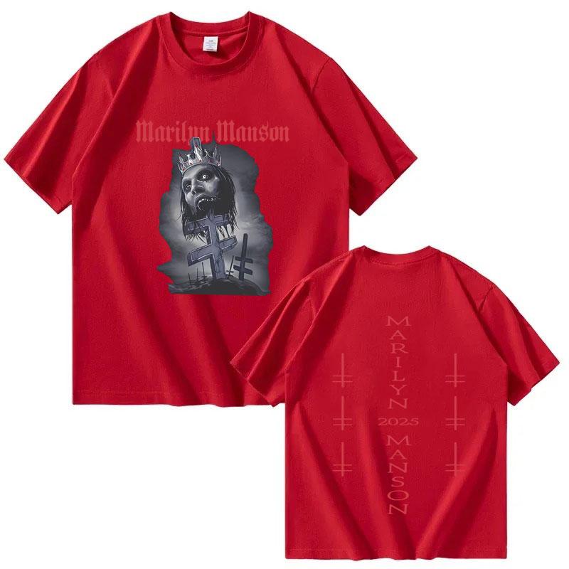 Marilyn Unisexson Harajuku Graphic 2025 Tour Hiphop Pop Fashion Trend Summer Print Pure Cotton 100 Loose Casual Tshirt