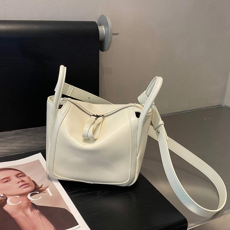 Women s Bag Cowhide Handbag Versatile Large Capacity Armpit Shoulder Niche Crossbody молочный белый