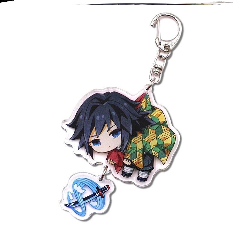 Keychain Pendant Anime Demon Slayer Kimetsu No Yaiba Kamado Tanjirou Double Sided HD Bag Pendant Gift For Fans Cosplay Props Jewelry Gift