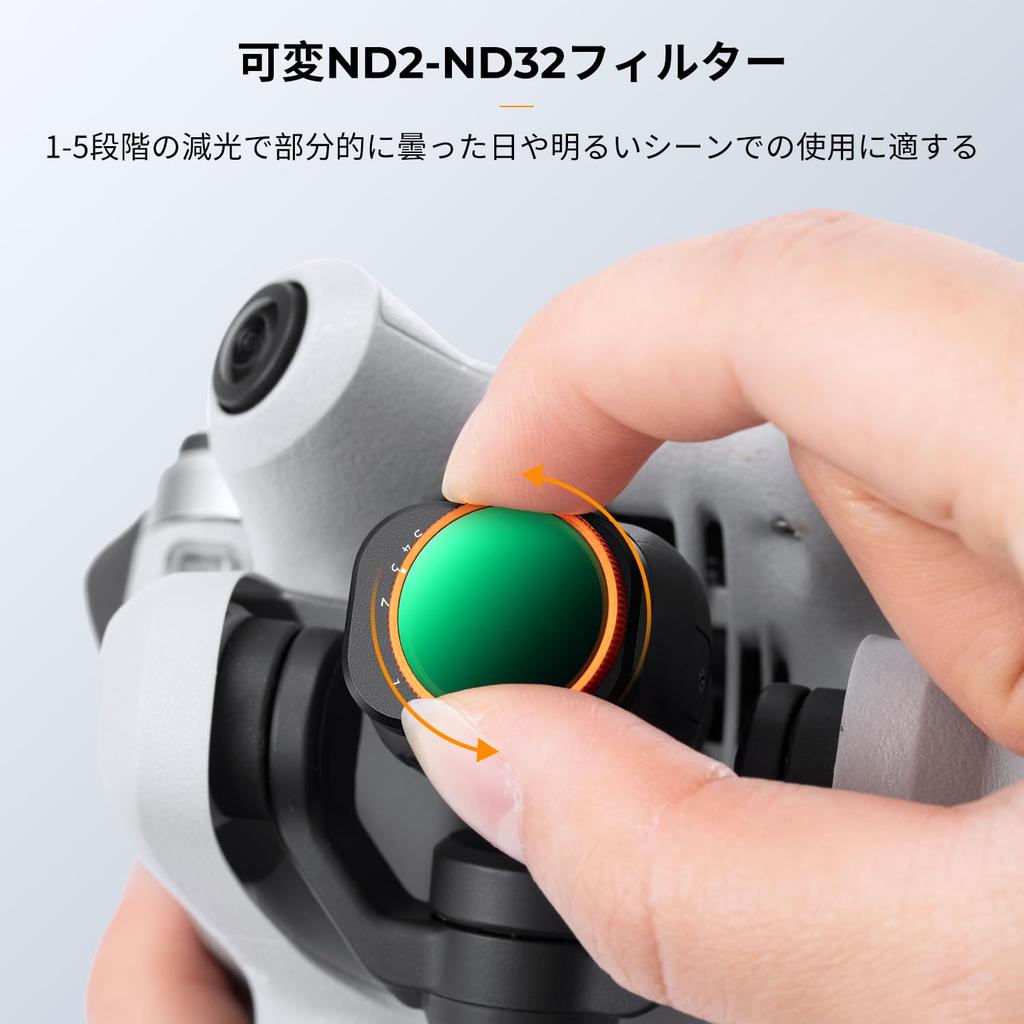 Concept Variable ND Filter for DJI Mini 4 Magnetic Easy Adjustable Light AGC Optical Nano and K&F Pro, ND2-ND32, Adsorption, Installation, Reduction,
