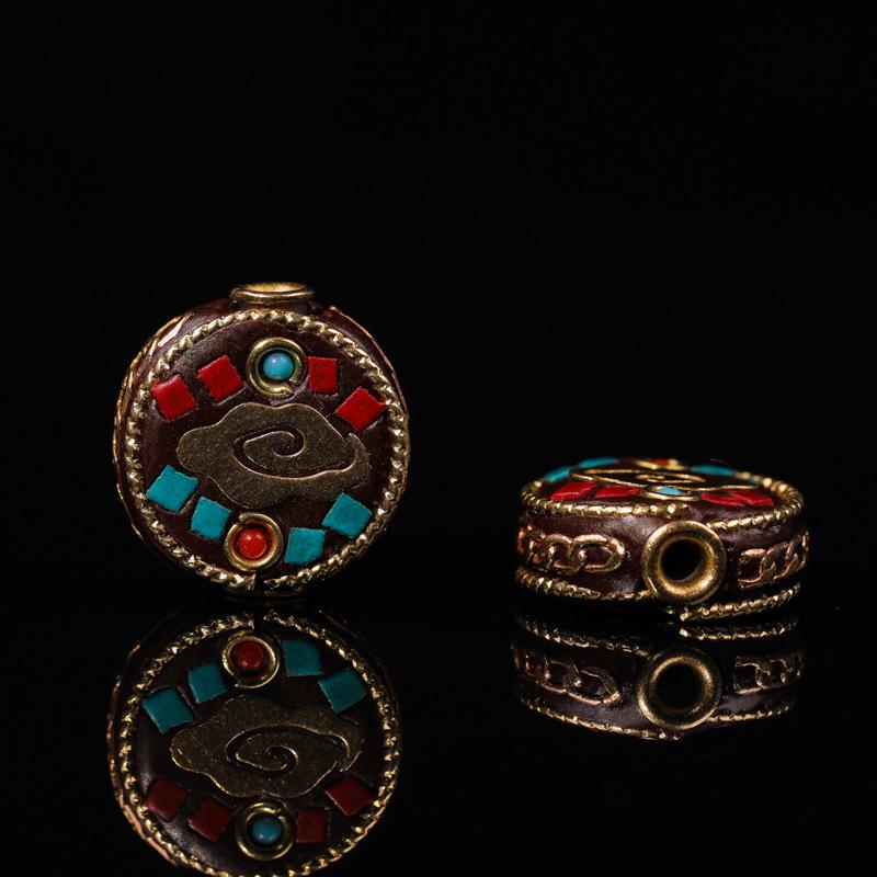 Nepal Handmade Auspicious Cloud Brass Spacer Beads for DIY Jewelry and Ornaments