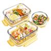 Ruhan High Borosilicate Glass 3-Compartment Food Storage Bowl Set