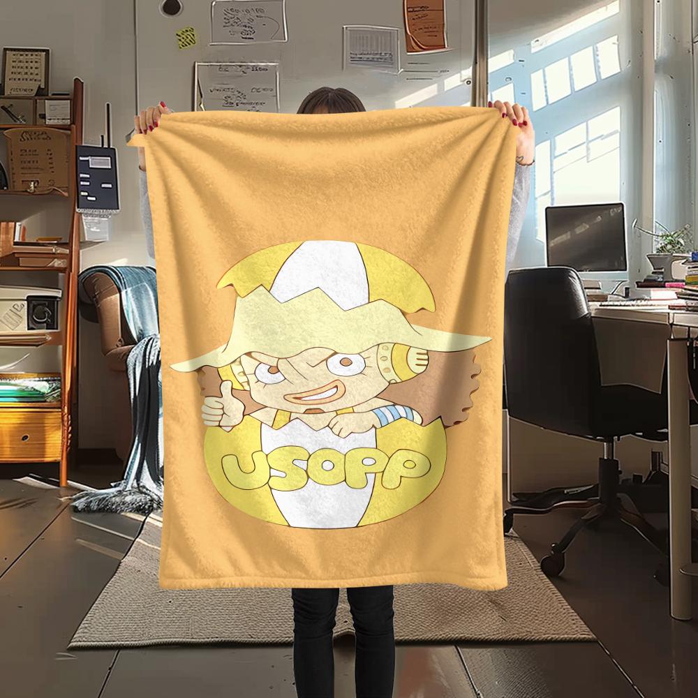 Flanelová deka s potiskem postaviček z One Piece, Vysoká kvalita, Pohodlná pro všechna roční období, Domácí dekorace, Teplo a pohodlí, Perfektní jako vánoční dárky