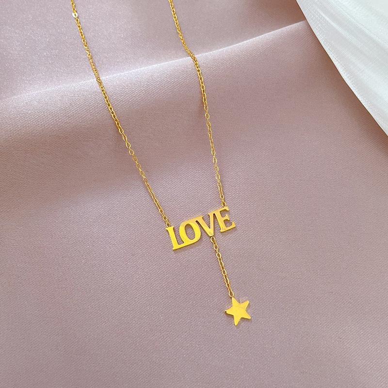 Cold Wind Love Stars Minimalist Wind Necklace Female Collarbone Chain Accessories