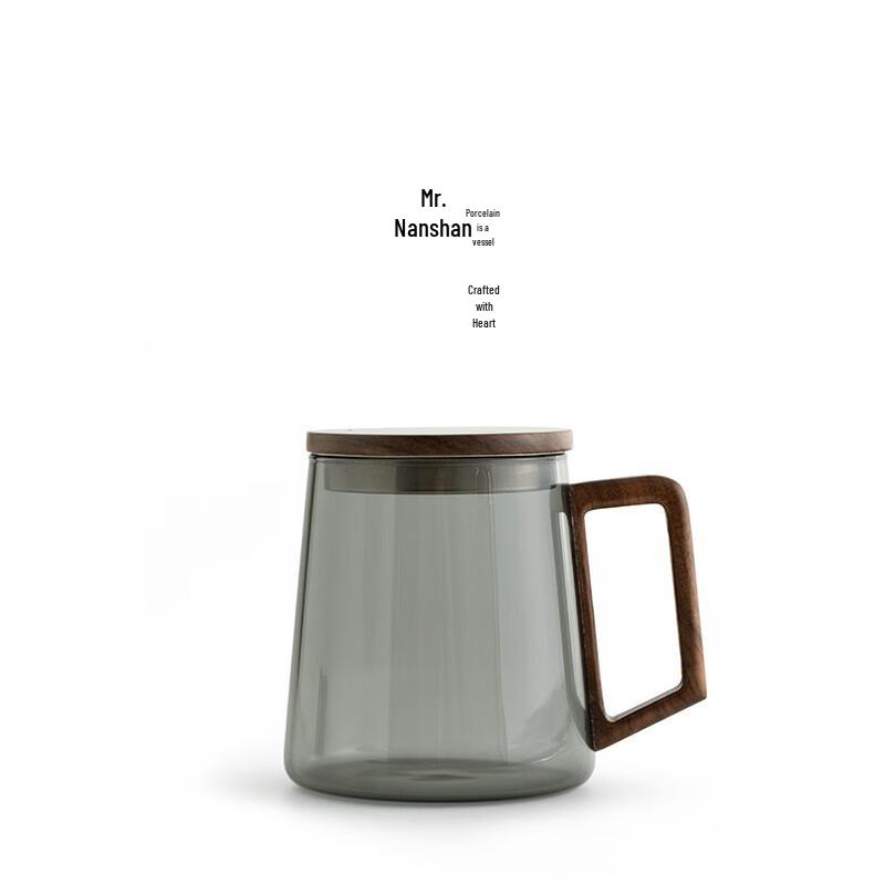 Mr. Nanshan Ceramic Tea Separation Mug with Lid - Crow Green