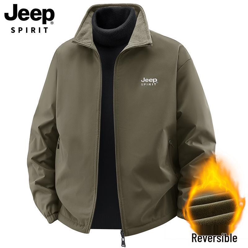Мужская двусторонняя зимняя плюшевая куртка Jeep Spirit с индивидуальным логотипом L