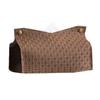 PU Leather Tissue Holder Rectangular Rattan-Tissue Box Cover Facial-Tissue-Case Paper Dispenser for Drop