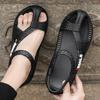 Herren 2024 Sandalen Weiche und bequeme rutschfeste Herrenschuhe gewebte Strandsandalen Sommer lässig zum Gehen leichte flache Schuhe