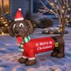 Chien de Noël Gonflable 1,5 m avec Piquets de Sol 1,5 m Teckel Père Noël Lumières LED