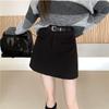 Retro Woolen Skirt Women's Autumn and Winter High Waist Temperament Skirt Short Skirt