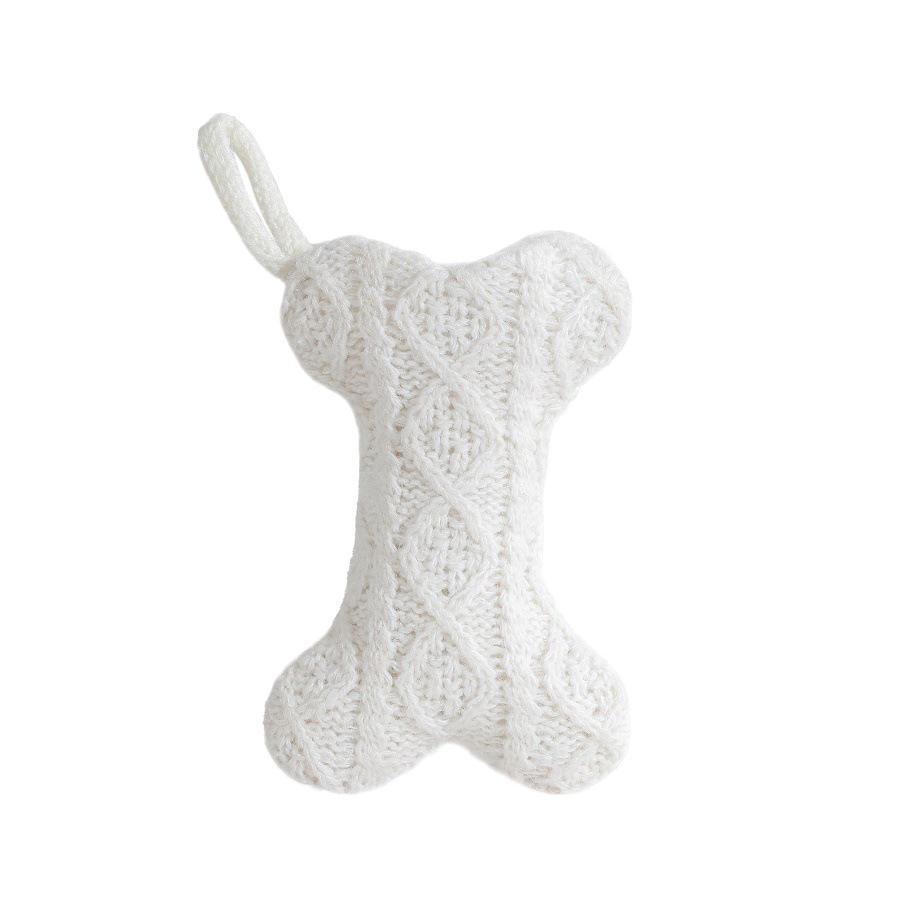 Multi-color Cable Knit Bone-Shaped Christmas Tree Ornament