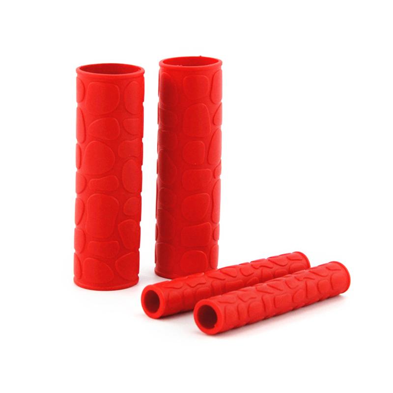 

2 пары универсальных ручек для руля мотоцикла, тормозных рычагов, защитных чехлов из мягкой резины, тормозных ручек, силиконовых чехлов красный