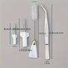 4pcs Set Sewing Machine Cleaning Brush Dust Tweezers Flat Mouth Screwdriver Tool