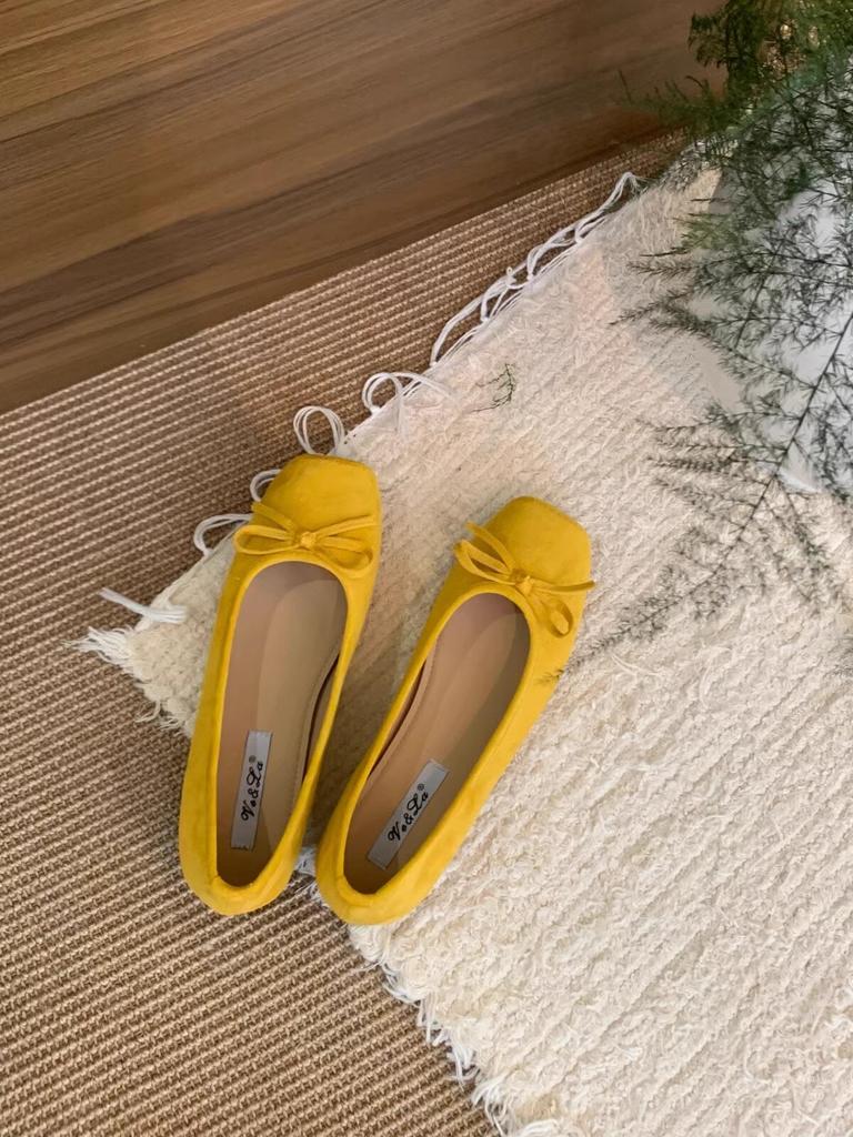 Fashion 2025 French Elegance New Season Suede Low Heel Ballet Flats Bow