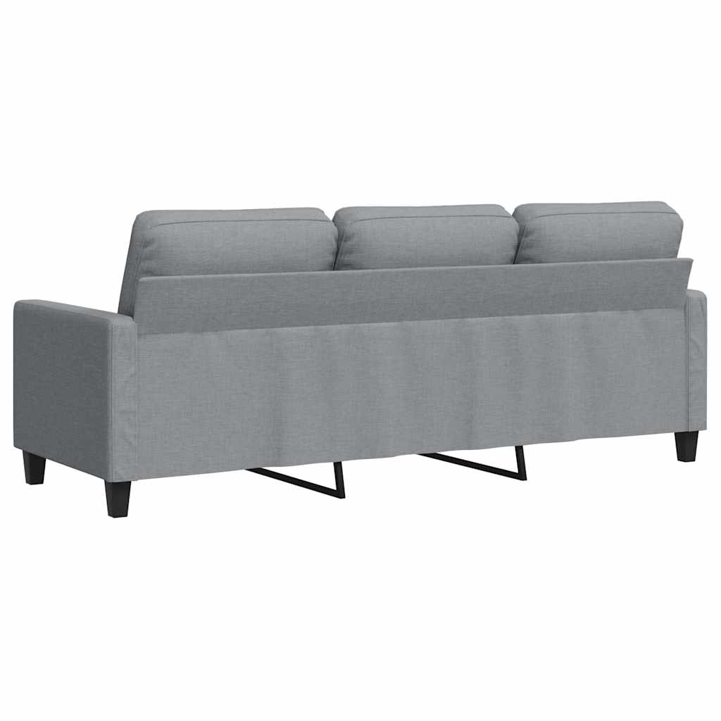 Vidaxl Sofa 3-Osobowa, Jasnoszara, 180 Cm, Tapicerowana Tkaniną