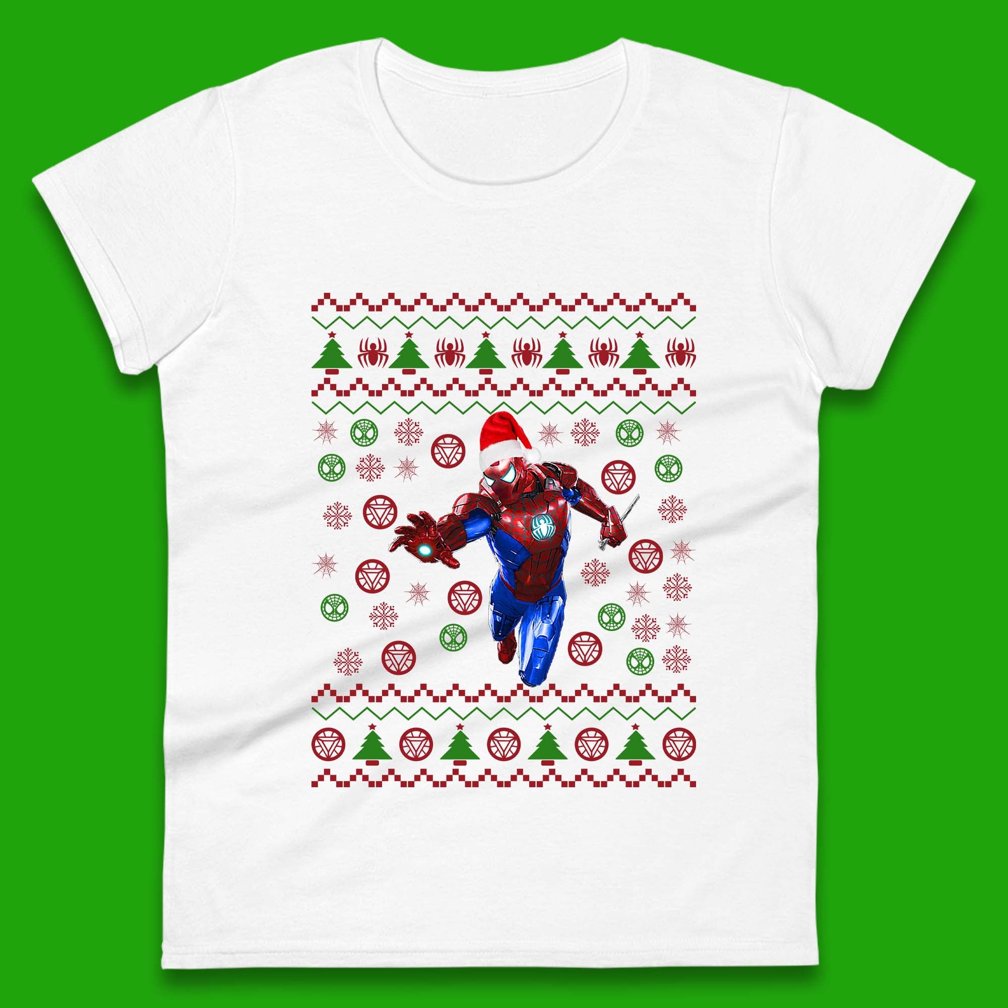 Iron Spider Man Suit Christmas Womens T-Shirt Mens Tops Tees Unisex L
