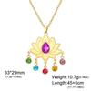 Lotus Strass Yoga Anhänger Halskette - Edelstahl Damenschmuck