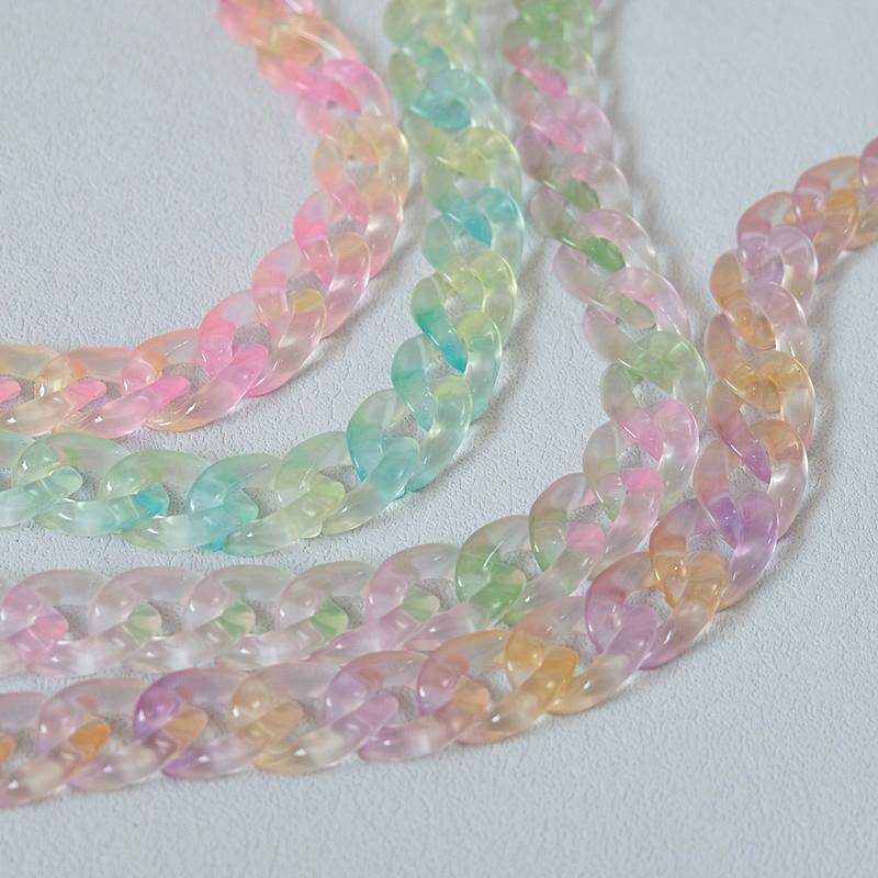 New Woman Bag Accessory Parts Neon Chain Candy Crossbody Resin Luxury Strap Women Hanging Chains Acrylic Shoulder Chain