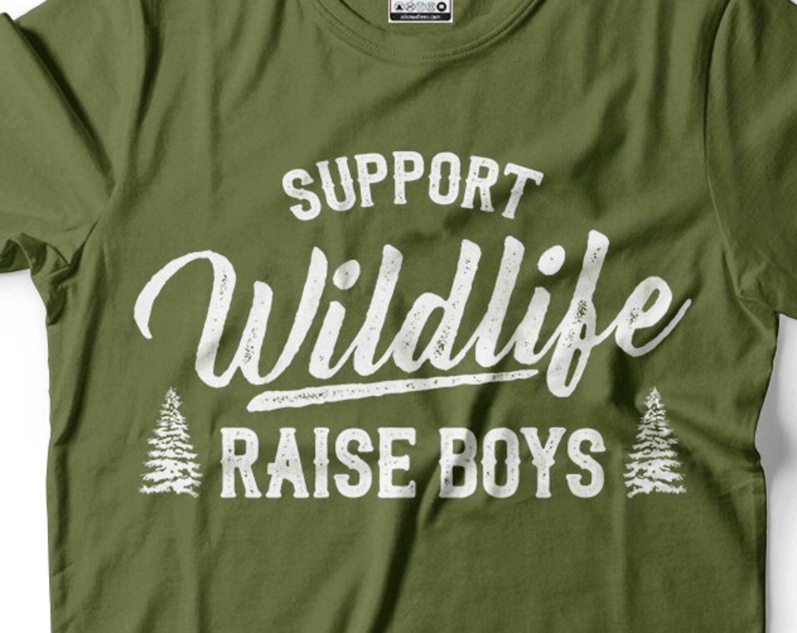 Support Wildlife Raise Boys T-Shirt: Nature Camping Gift XL