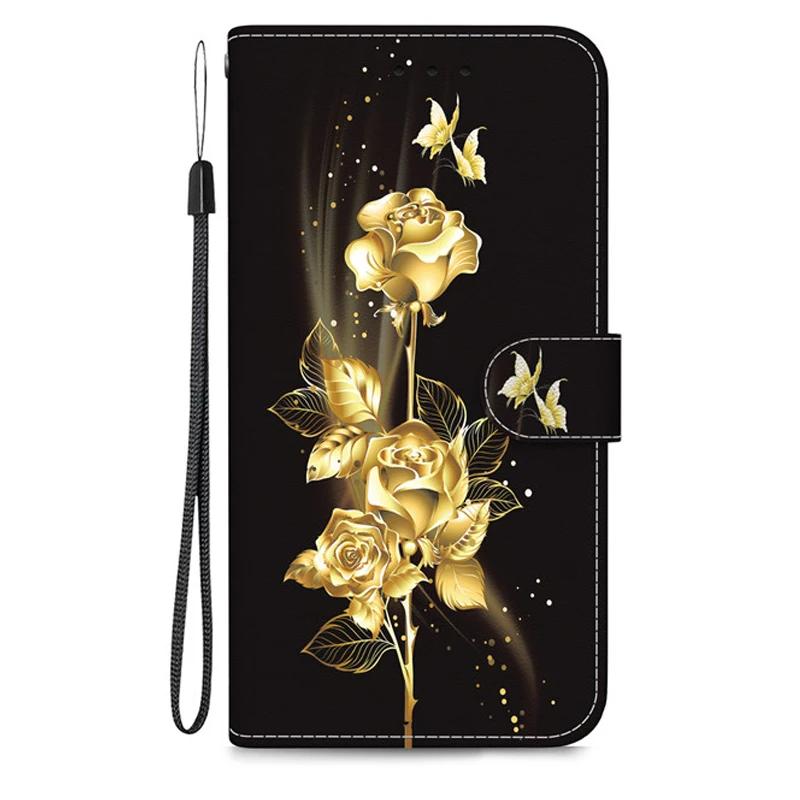 Hülle für Für Apple iPhone 6 6S 7 8 Plus 11 Pro XS Max XR SE 2022 2020 SE2 SE3 9 Leder Klappständer Handyhülle Niedliche Blume Capa
