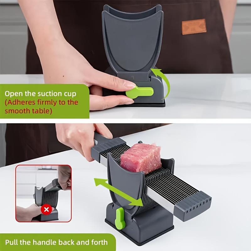 Manual Meat Slicer Set with Ergonomic Handle , Lever Mechanism , Heavy Duty ABS Food-Safe , Like Performance, No Battery/Electricity Required