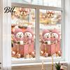 Holiday Glass Clings Christmas Window Clings, Cute Snowman Santa Penguin Reindeer Stickers for Home Decoration Glass, Reusable Static PVC Decal Party