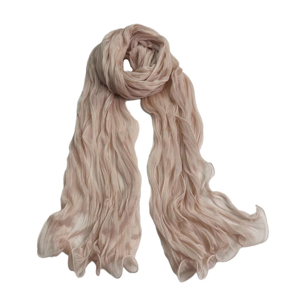 Fashion Solid Color Shiny Bubble Crepe Hijab Long Sunscreen Africa Headband Breathable Thin Muslim Wraps Shawl Women