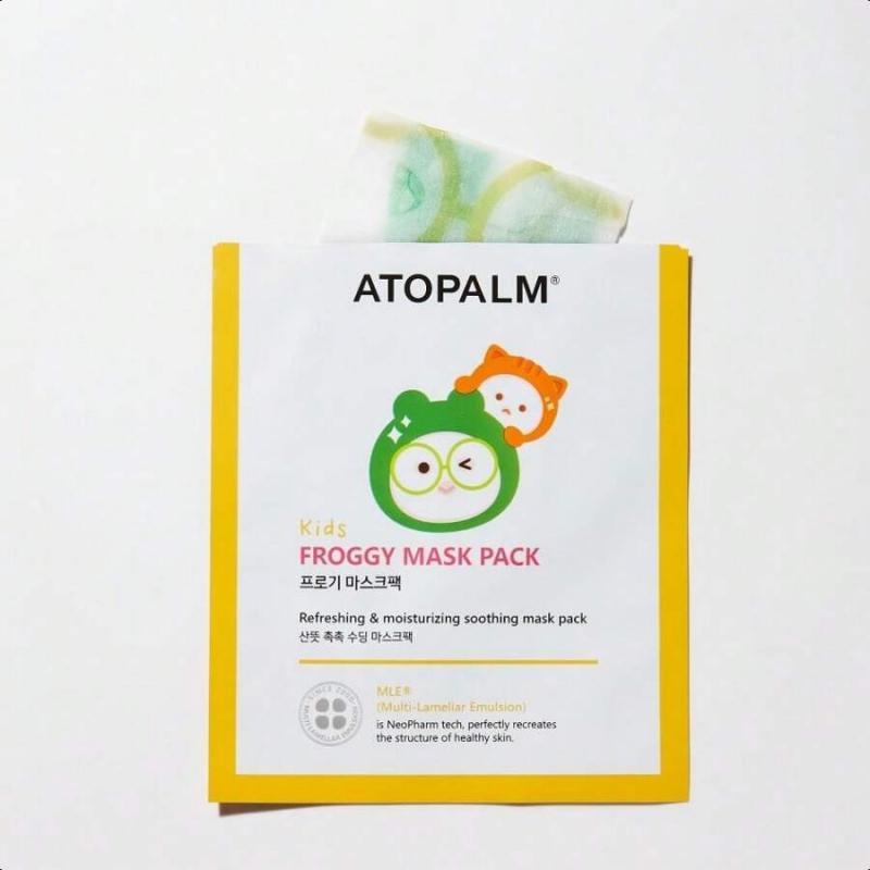 Atopalm KIDS FROGGY MASK PACK 1 BOX (5 Sheets), Revitalizing Moisturizing MLE Mask Pack, Korea