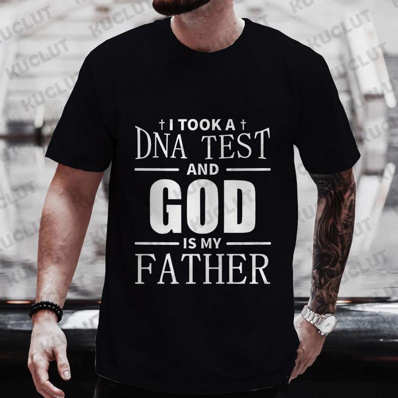 Religious Christian Tshirt For Unisex Took A Dna Test And God Is My Father Print Unisexs Tshirts Christian Cross Jesus Tee Clothes