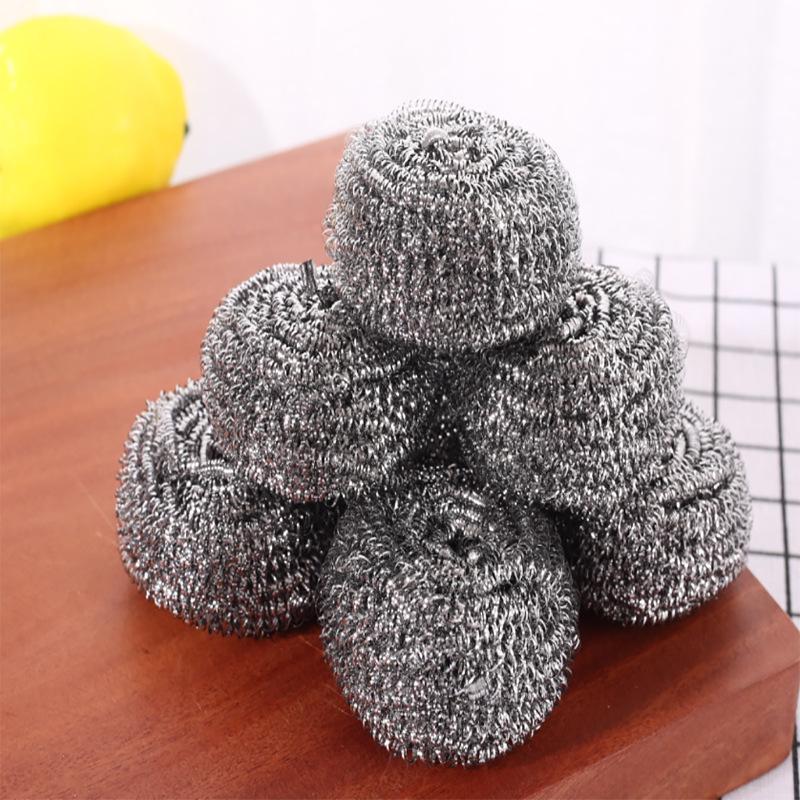 Stainless Steel Wire Ball Brush Cleaning Kitchen Pot Tableware Cleaner Scrub Rust Remover Dish Strong Tools With Handle 20pc/lot