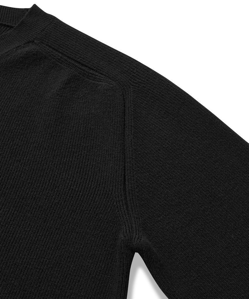 CUZNELLO Soft Saddle Crewneck Knit_Black