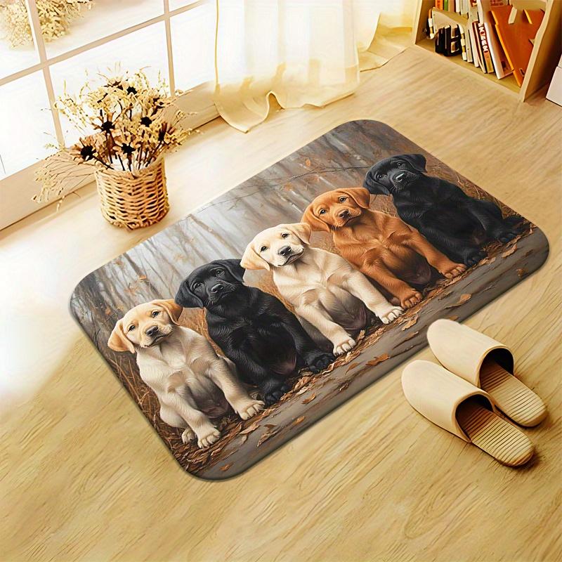 High Definition Printed Labrador Retriever Non-Slip Door Mat Absorbent Washable Rug for Bathroom Bedroom Living Room Entryway