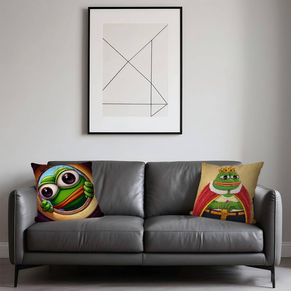 Cartoon P-Pepe The Frog 45*45cm Cushion Cover Pillow Cover Decor Pillowcase Home Pillowcase For Couch Pillow