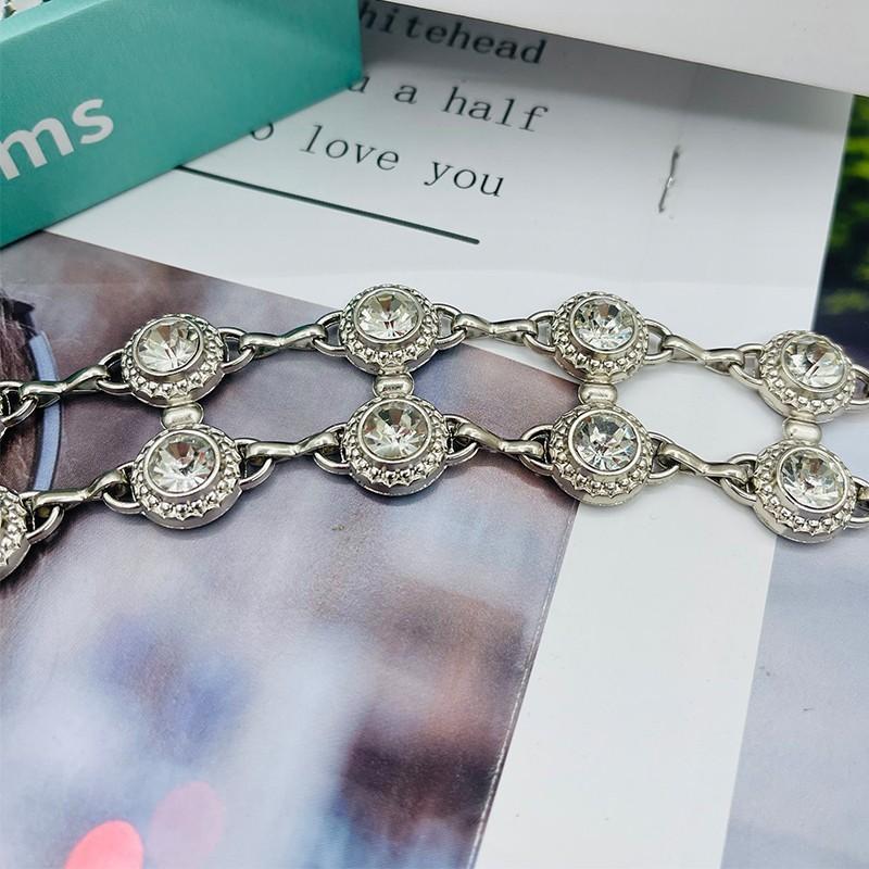 Pearl Waist Chain For Women Silver Water Diamond Necklace Summer Fashion Accessory