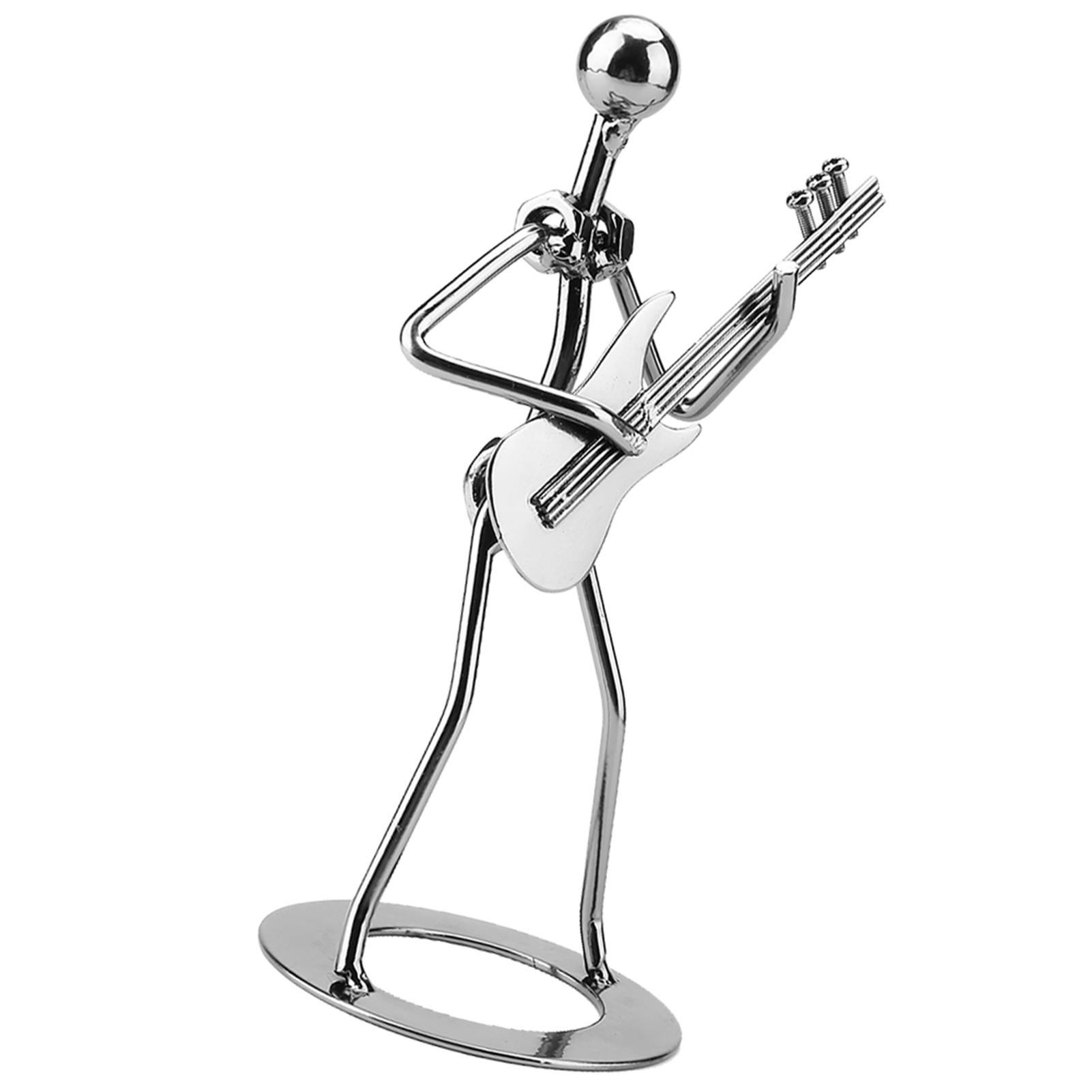 

Musician Player Collectible Figurine Ornaments Gift Iron Guitar Player Figurine Decoration