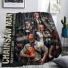 1 Stück Chainsaw Man Gemustert Flanelldecke Geeignet für Alle Jahreszeiten Für Heimdekoration Wärme Und Komfort Geschenke Feiertagsgeschenk