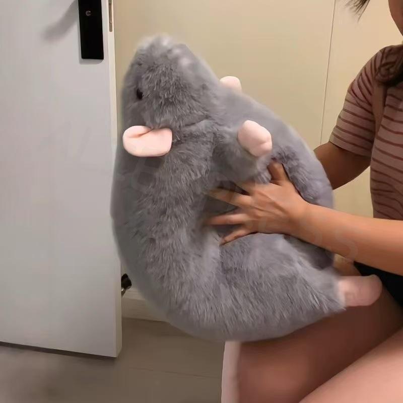 Soft Oversized Animal Figure Cute Simulation Big Mouse Plush Toy Pillow Birthday Gift 1Pcs 35/50/90cm Cartoon Flower Branch Rat