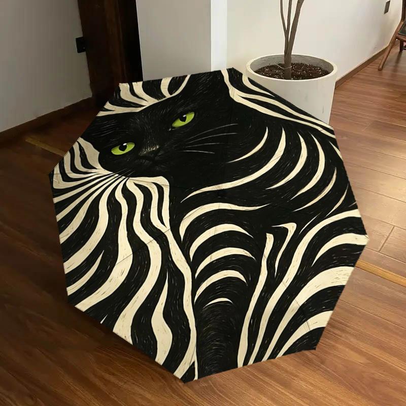 

Automatic Opening/Closing Umbrella with Zebra Print Design - Portable Folding Design, 8-Rib Iron Frame Outdoor Umbrella, Ideal Gift for Fans