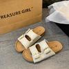 Belt buckle round head open-toed casual cool slippers women's 2025 summer new platform beach shoes