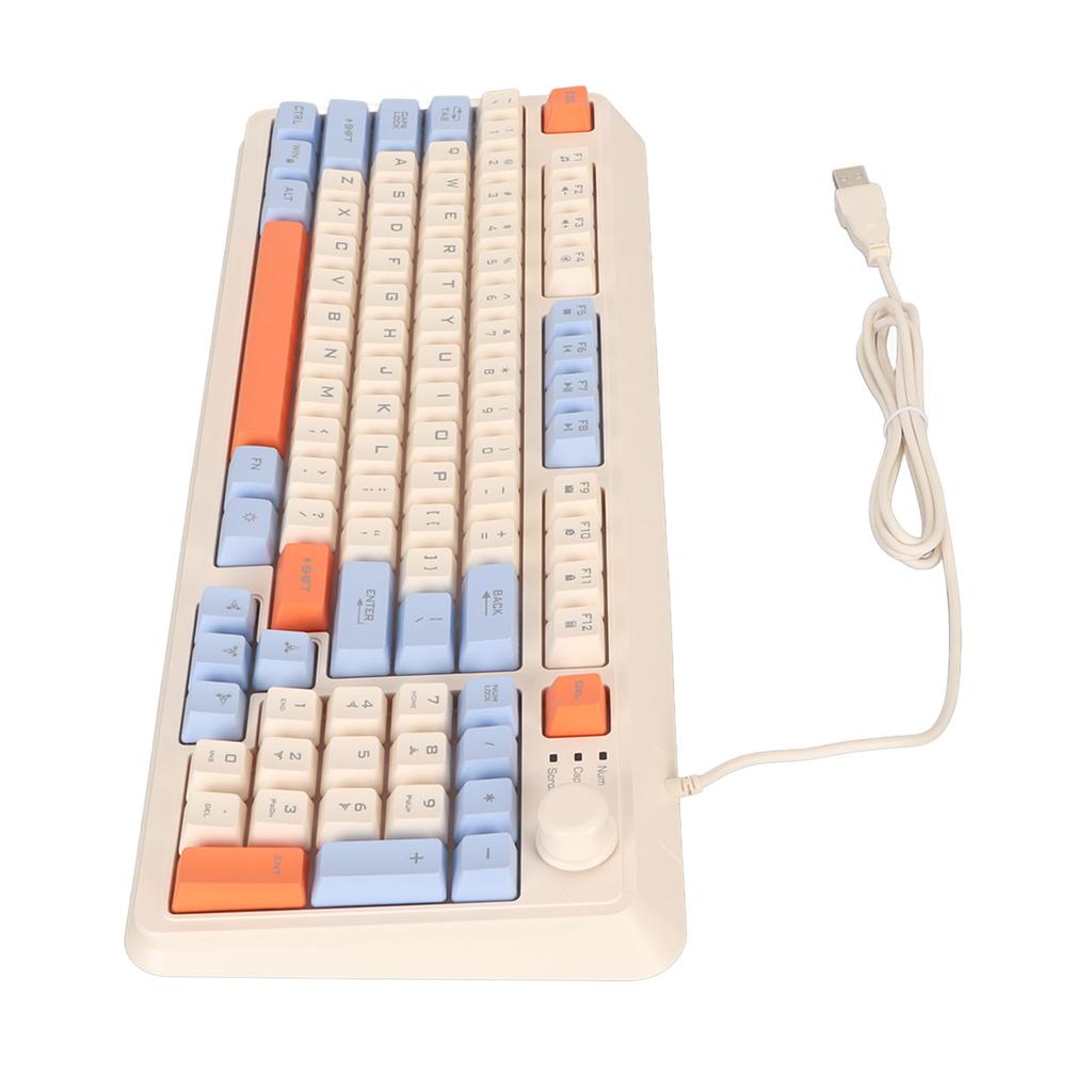 Gaming Keyboard Colored Backlit Wired 94 Keys Keyboard for Desktop Computer Notebook
